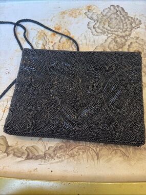 Partners by Mervyns Black Beaded Evening Crossbody Bag